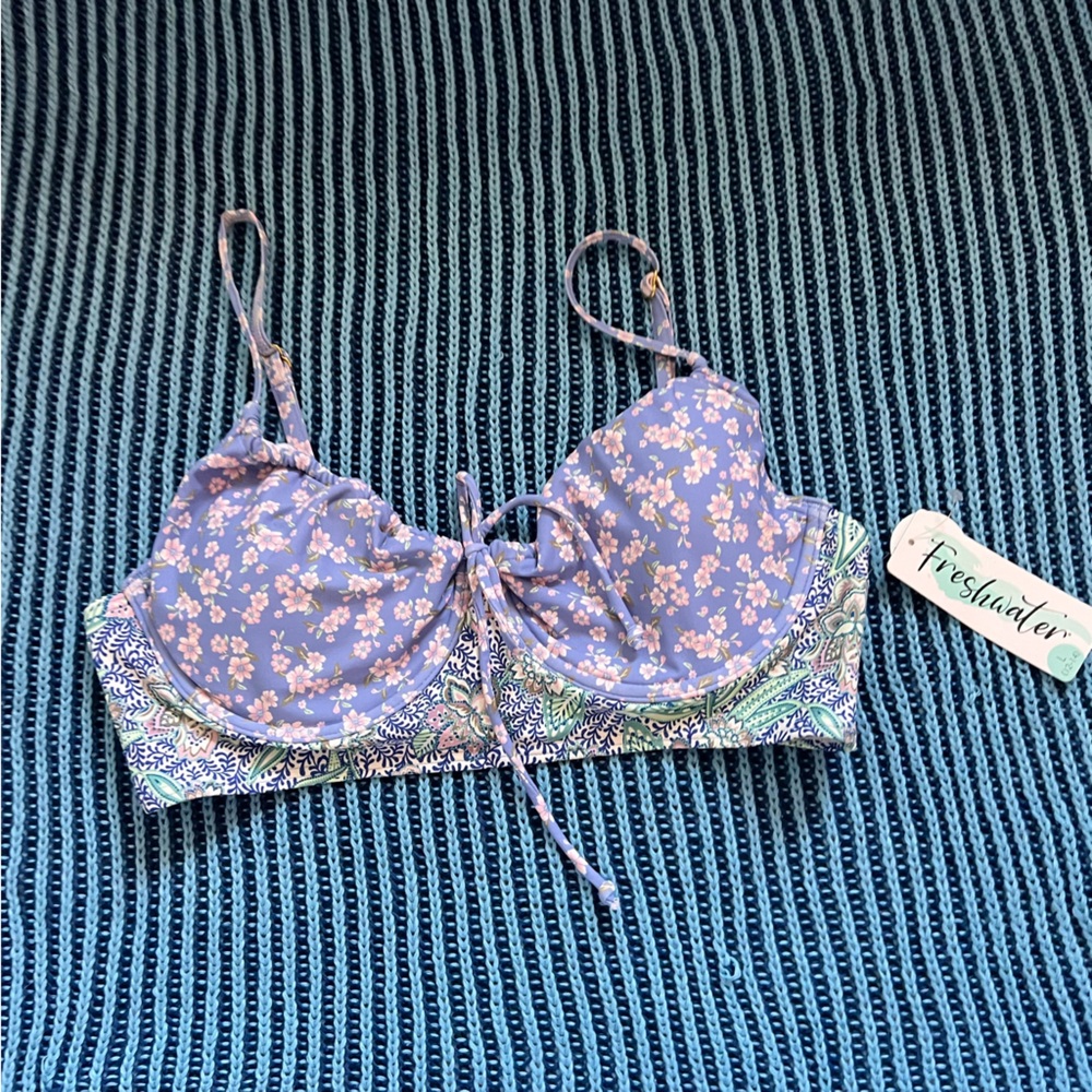 Floral Bikini Top - Purple